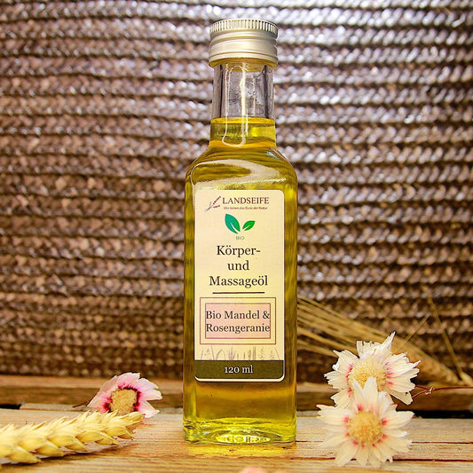 Bio Körper- und Massageöl Mandel Rosengeranie